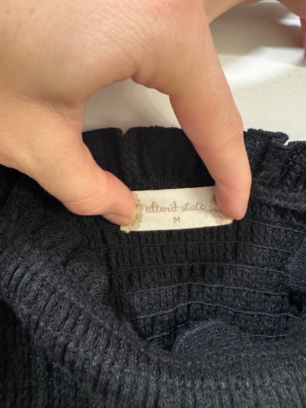 Altar'd State Black Smocked Square-Neck Puff Sleeve Top - Picture 5 of 5